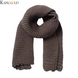 Kancohold/Модный шарф унисекс из грубой шерсти ручной работы, Одноцветный шарф, утолщенный вязаный утеплитель, Круглый намотанный шаль-снуд