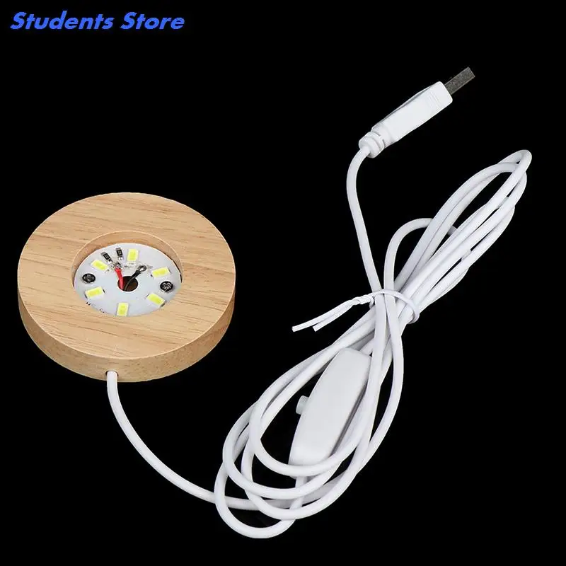 New Wood Light Base Rechargeable Remote Control Wooden LED Light Rotating Display Stand Lamp Holder Lamp Base Art Ornament New