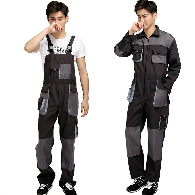 

Bib overalls men work coveralls protective repairman strap jumpsuits pants working uniforms plus size sleeveless coverall