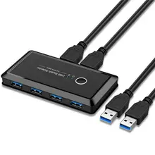 Usb kvm switch usb 3.0 2.0 switcher 2 portas pces compartilhamento 4 dispositivos para teclado mouse impressora monitor usb 2.0 3.0 interruptor seletor