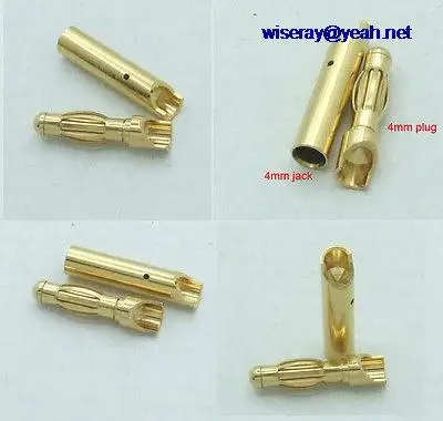 

DHL/EMS 250 sets RC Model 4mm Banana F/M Bullet Connector Plug for Motor ESC Battery-A7