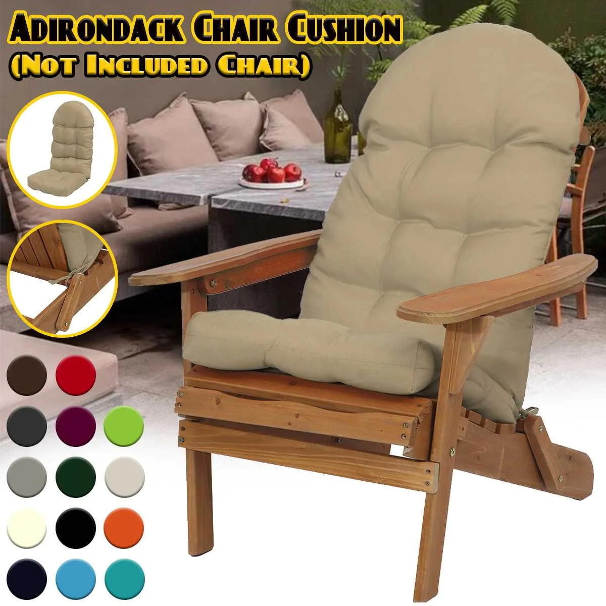 Luxury Tie On Outdoor Seat Chair Cushion Pads Outdoor Garden Removable Thick 