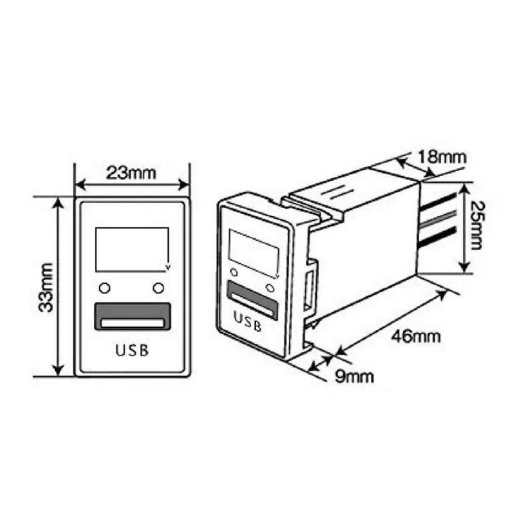 12V USB порт Цифровой автомобильное зарядное устройство гнездо вольтметр 2.1A