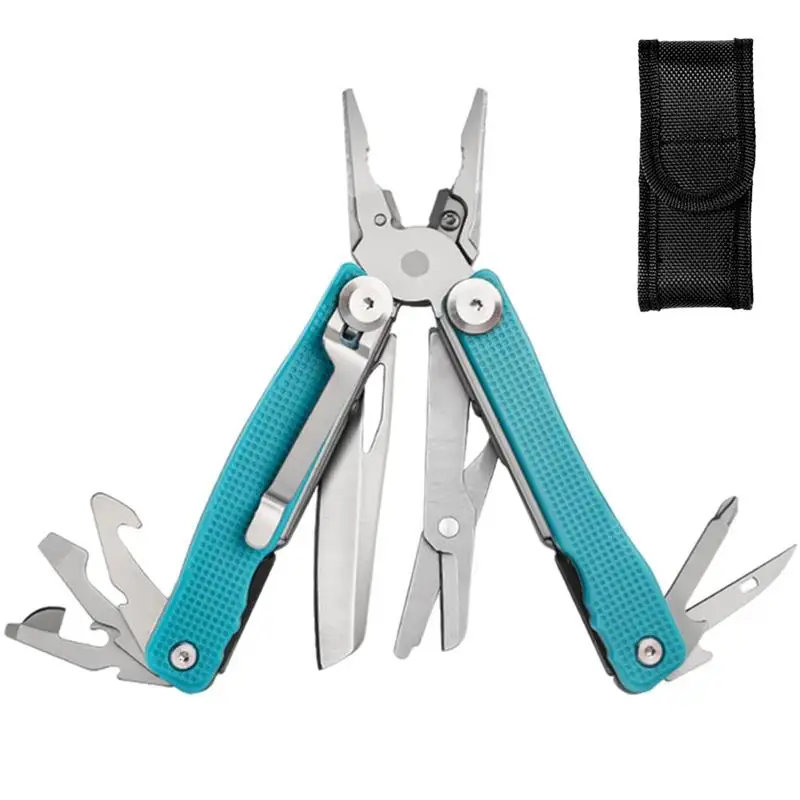 14 In 1 EDC Camping Multitool Plier Cable Wire Cutter Stripper Multi Tools Outdoor Camping Mini Portable Folding Knife Scissors