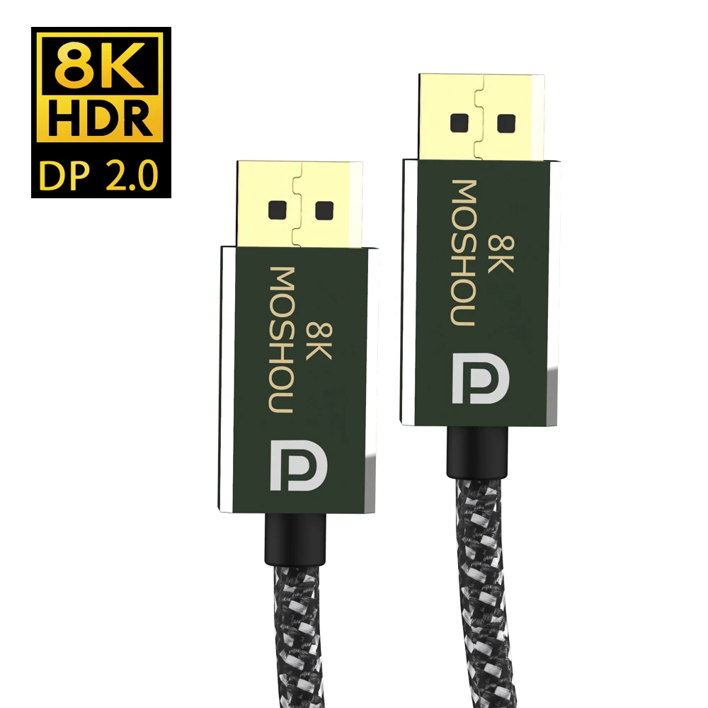 Moshou Displayport 2.0 Cavo 8K 60Hz 4K 144Hz 77.4Gbps Adattatore Porta Display Per Video Pc Laptop Tv Rtx 3080 Ps4 Proiettore Ps5