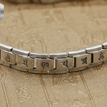 925 пробы Серебряный Мужской шестисимвольный мантра Будда персонаж тайский серебряный браслет миллион характер серебряная цепочка