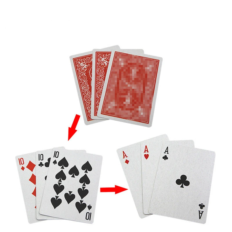 4 Cards Transformer magic tricks 10 to A card magic props 10 change magic SL