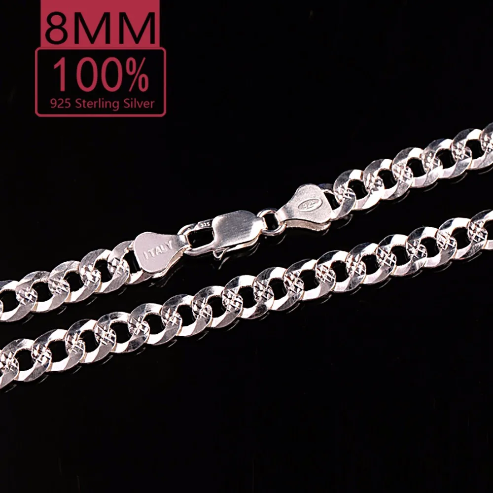Daifuni Real 925 Sterling Silver Italian Chain Bracelet For