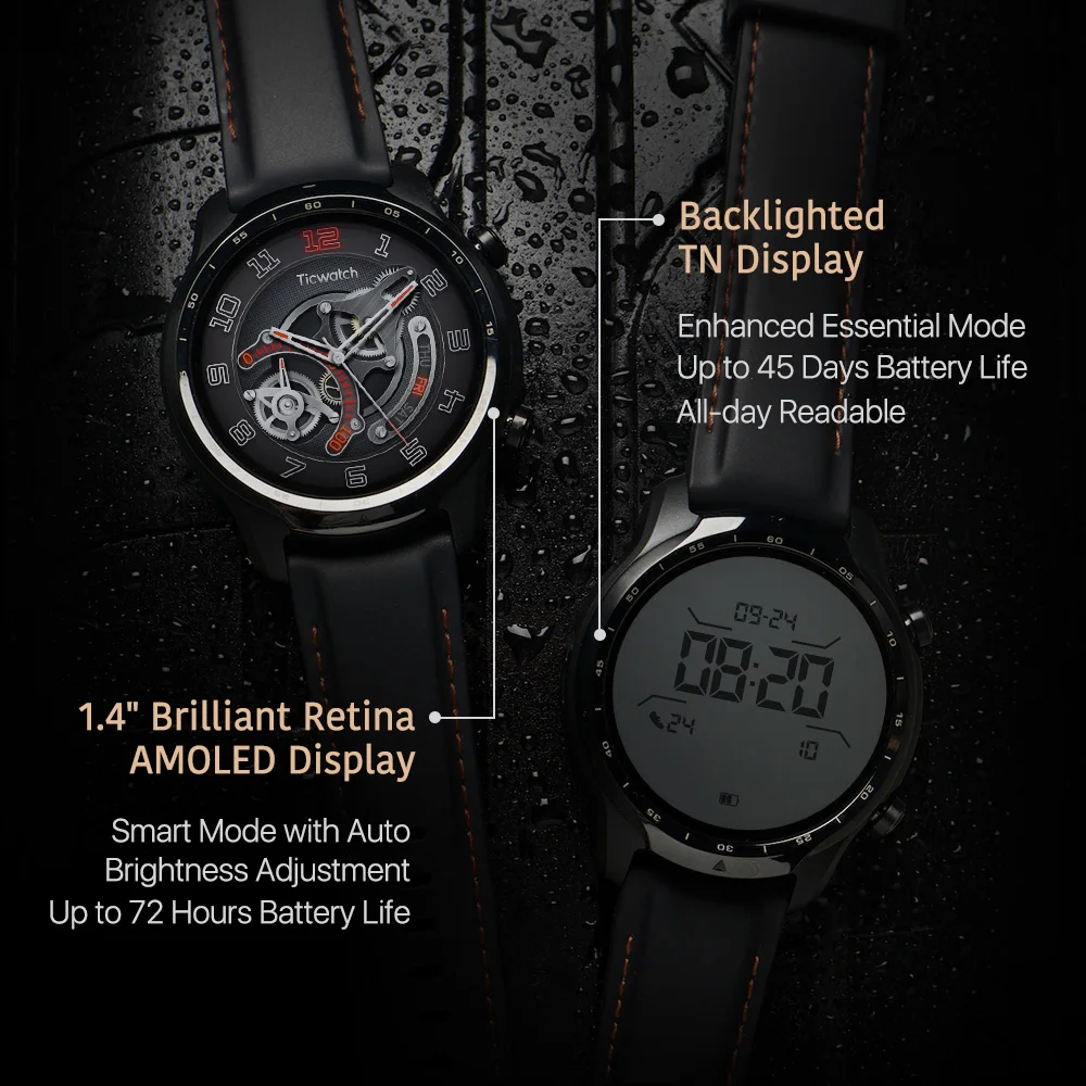 TicWatch Pro 3 GPS  OS Smartwatch  /Ʈ ġ  ̾ ÷ ݾ  4100 8 ⰡƮ 3 45  ͸