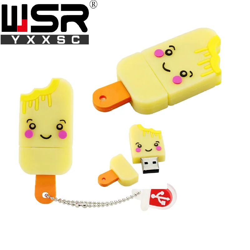 Cute cartoon ice cream usb2 0 pen drive 32gb 64gb creative high speed 128gb waterproof memory 1 Cute cartoon ice cream usb2 0 pen drive 32gb 64gb creative high speed 128gb waterproof memory 4