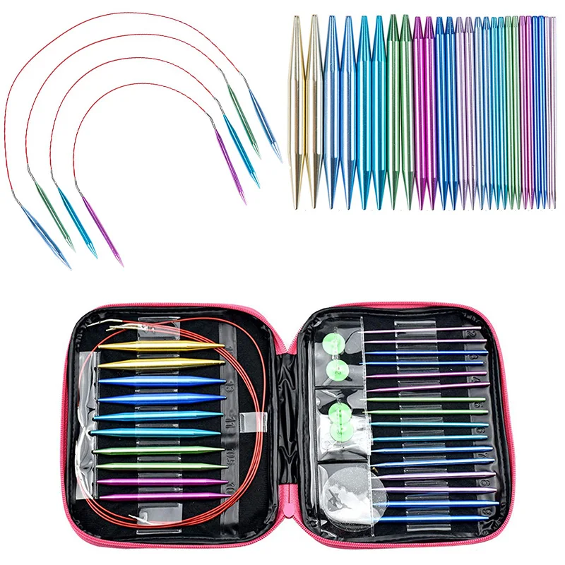 Nonvor Circular Knitting Stainless Steel Needles Set Long Cables Full