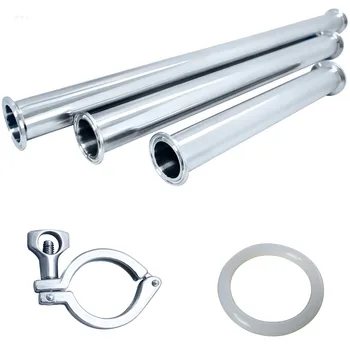 

OD 38MM 1.5" Sanitary Spool Tube 50.5MM Ferrule Flange +PTFE Gasket +Tri Clamp Pipe Fittings Length 4"/6"/8"/12"/18"/24"