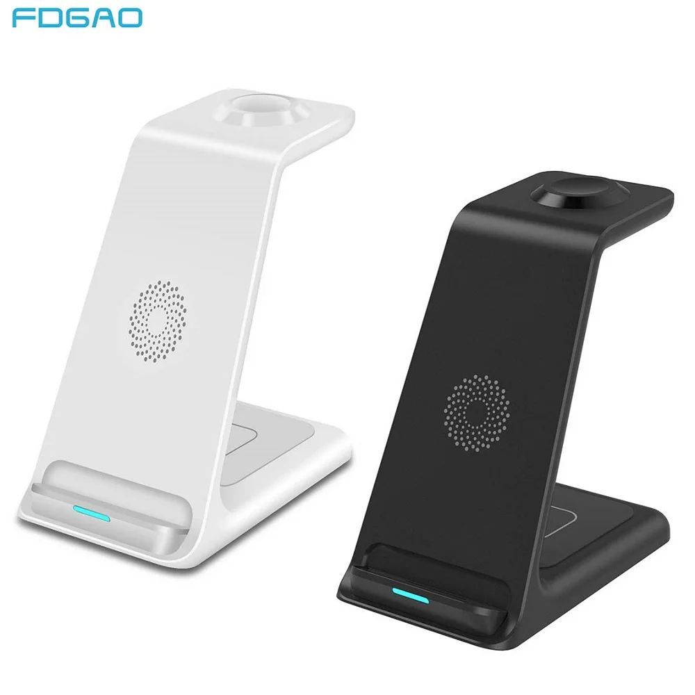 3 in 1 20W Qi Wireless Charger Stand Dock For Apple Watch 6 5 4 3 AirPods iPhone 12 11 XS XR X 8 Induction Fast Charger Station