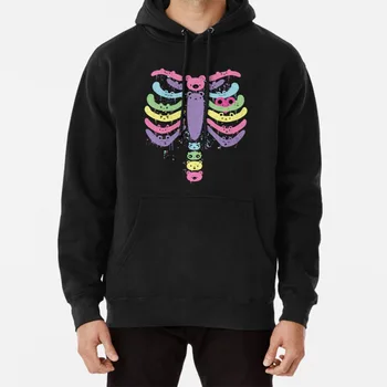 

Bear Bones Kawaii Drip Hoodie Fairy Kei Bear Bones Ribcage Skeleton Drips Pastel Rainbow Pastels Kawaii