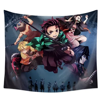 

150X130 Anime Demon Slayer Kimetsu No Yaiba Kamado Tanjirou Cosplay Wall Hanging Decor Tenture Tapisserie Beach Bohemian Custom