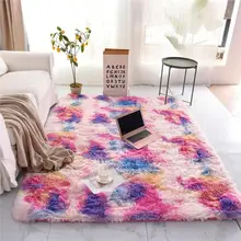 Soft Plush Carpet Suitable For Sofa Living Room Rectangular Fluffy Rug Colorful Abstract Home Decor Carpet Thick And Soft Rug