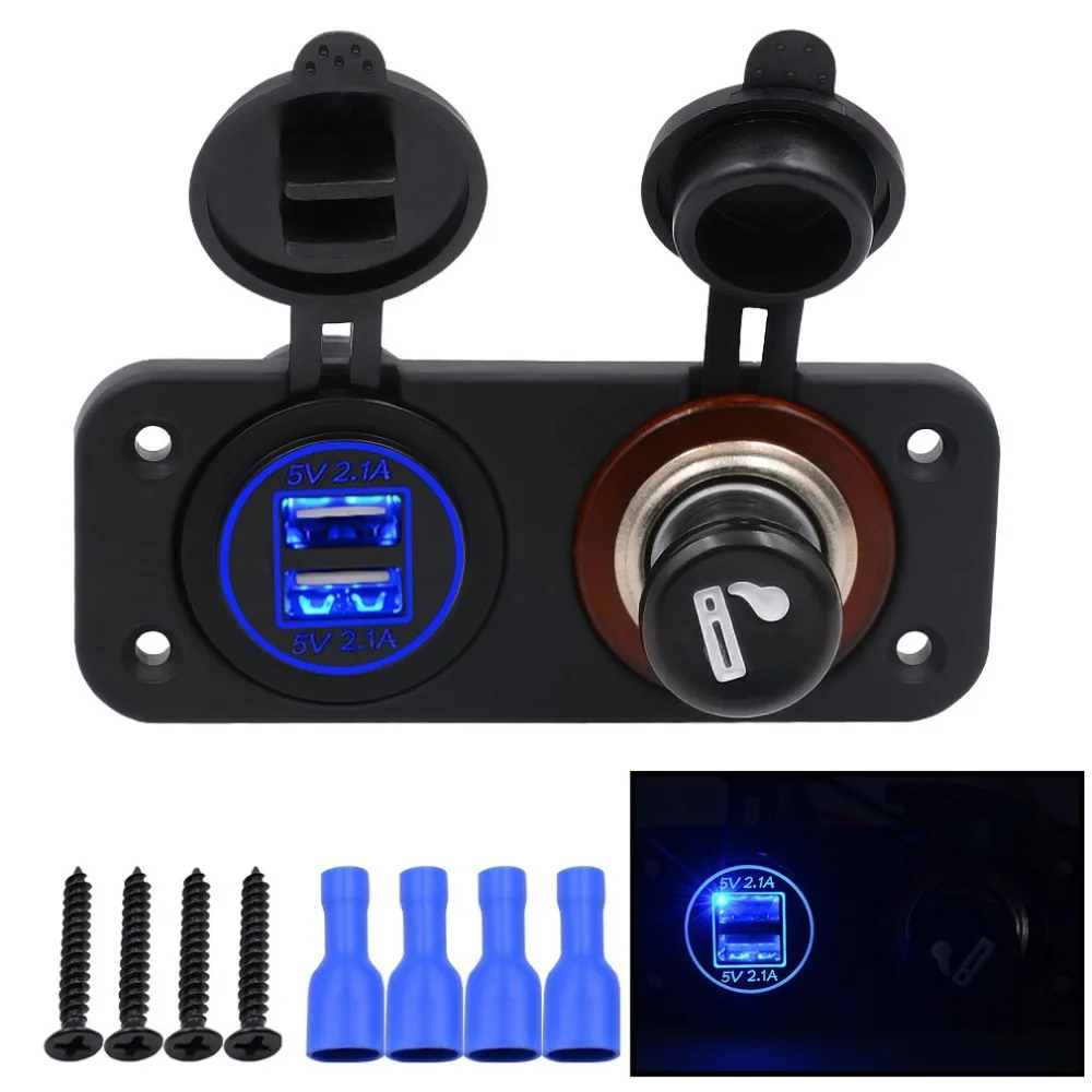 CS-526J2 Автомобиль Мотоцикл Мощность Порты и разъёмы USB адаптер 12 V/24 V пробки прикуривателя автомобиля аксессуары