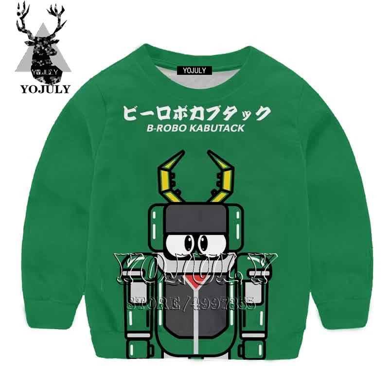 YOJULY B-ROBO KABUTACK harajuku Объёмный рисунок(3D-принт) для маленьких мальчиков и девочек Свитшот «Юность» Детская одежда модные длинные рукава Modis горячая Распродажа SW103