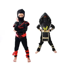 Костюм Ниндзяго на Хэллоуин для мальчиков; маскарадные костюмы; Осенняя детская одежда; комбинезон в масках для мальчиков; черные Детские вечерние комплекты для мальчиков