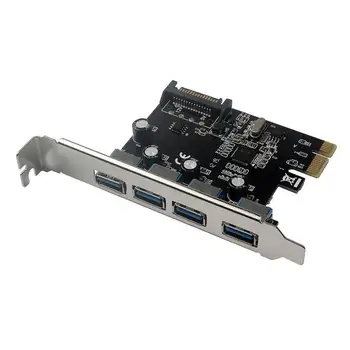 

4 Ports PCI-E to USB 3.0 PCI Express Expansion HUB Card Adapter SATA Power