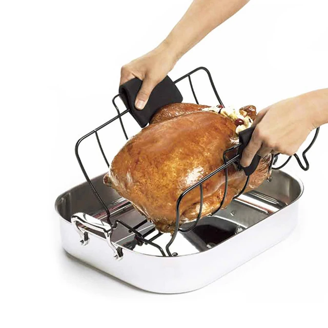 Teenra Nem Tapadó Csirke Pörkölt Állvány Hordozható Kacsa Tartó Rozsdamentes Acél Grill Kemping Bbq Szerszámok - Image 6