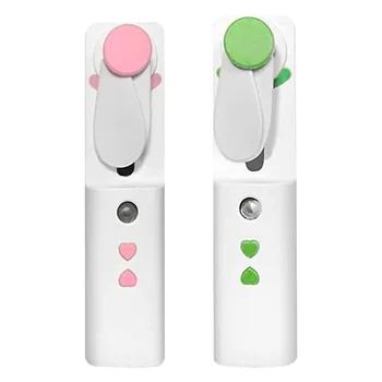 

USB Travel Portable Fan Rechargeable Handheld Mini Humidifier Spray Fan