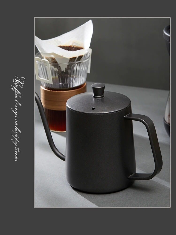 Drip Kettle 350ml 600ml Hand Make Coffee Tea Pot Non-stick Coating Food Grade Stainless Steel Gooseneck Drip Kettle Thin Mouth
