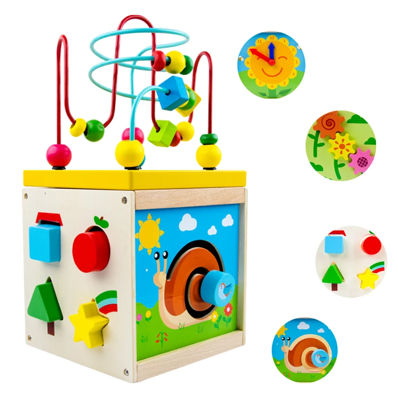 Bebê de Madeira Brinquedos em Torno do Grânulo Reconhecimento dos Desenhos Educativos para Crianças Montessori Labirinto Forma Animados Relógio Aprendizagem Brinquedos Matemática Mod. 113067 7 î»»î?»2
