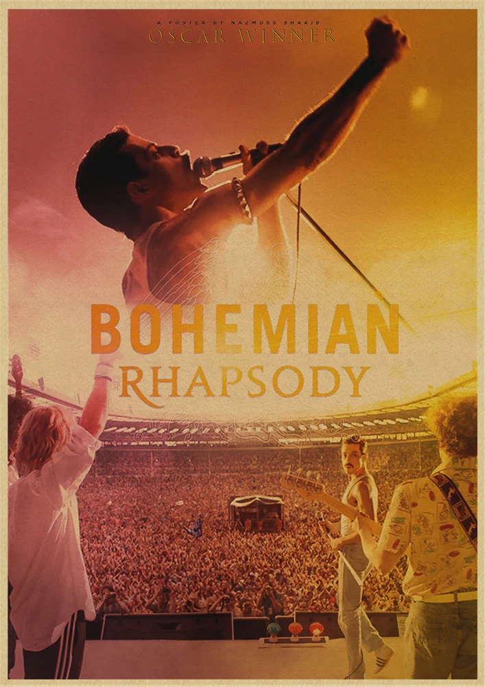 Винтажный постер Queen в богемном стиле с рисунком музыкального фильма Rhapsody ретро