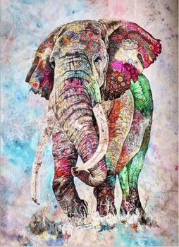 

GATYZTORY DIY Painting By Numbers Color Elephant HandPainted Oil Painting Drawing On Canvas Adults Children Kill Time Wall Decor