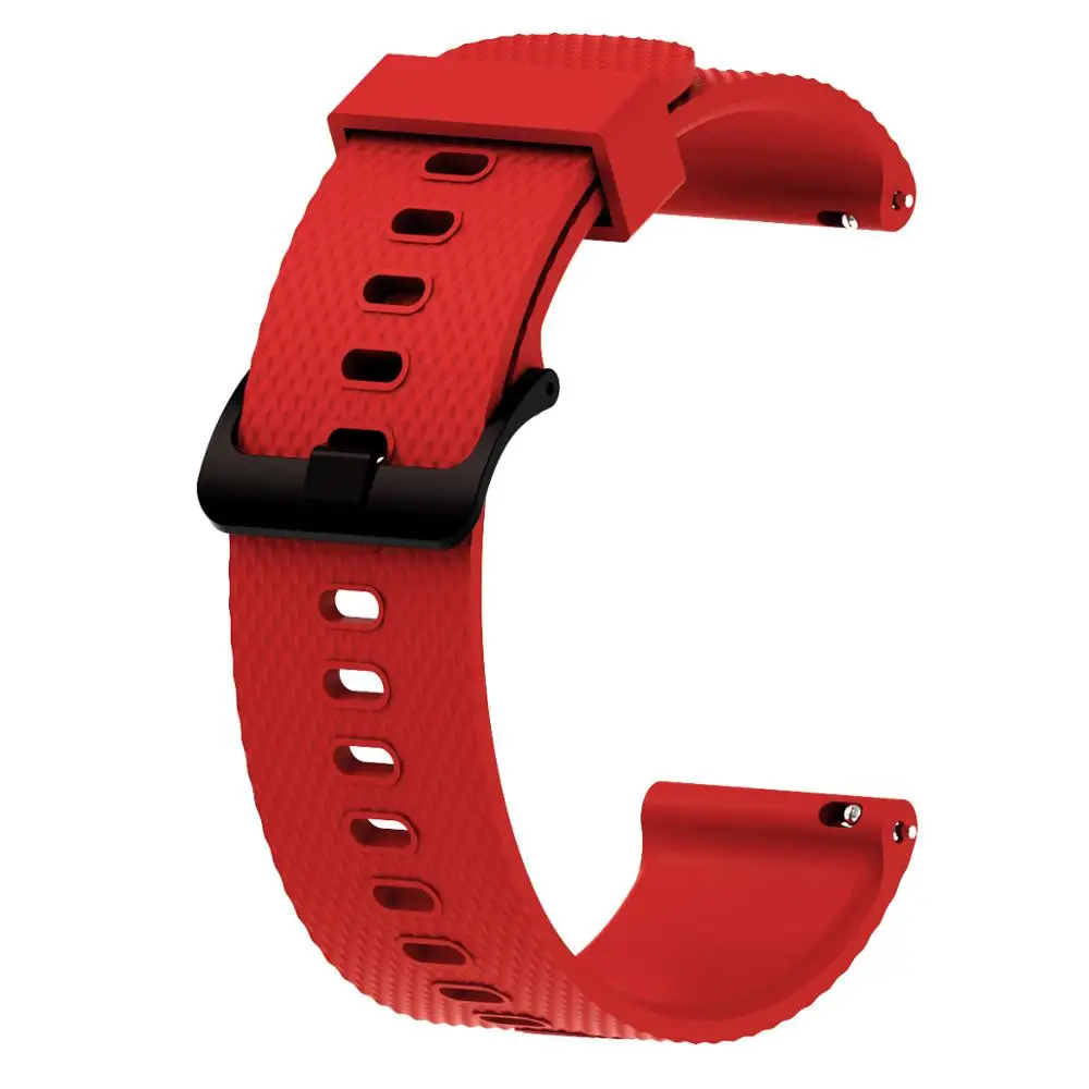 20mm watch strap for Garmin fenix 5 5x 5s band galaxy watch 42mm active 2 silicone wrist bracelet smart watch band Vivomove HR 3 - Цвет ремешка: red