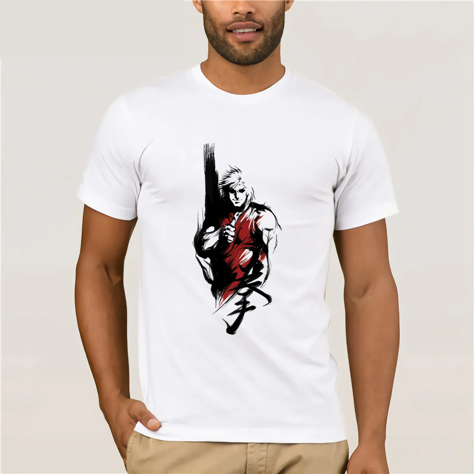 Sf4 Ryu And Ken футболки с круглым вырезом коротким рукавом топ модная футболка Топ