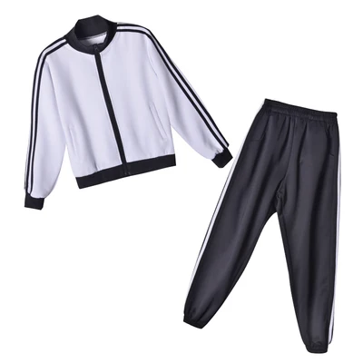 Children'S Autumn Suit School Uniform Boys Sports Girls Korean Version Street Dancing Wear Hip-Hop Kids Perform Costume BL2694 - Цвет: Coat and Pant