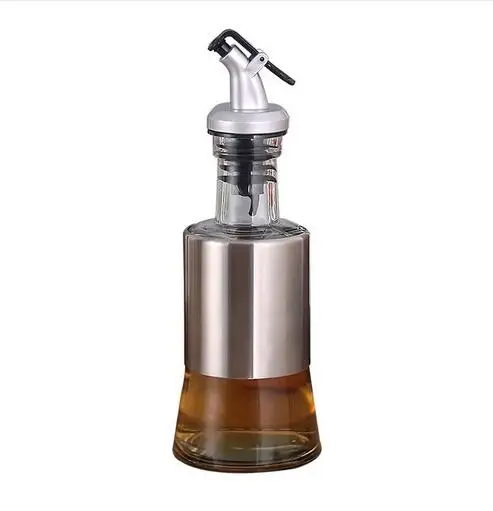 200ml 350 мл кухонная стеклянная бутылка для масла из нержавеющей стали Герметичный дозатор для хранения соевого соуса уксуса - Цвет: 200ml