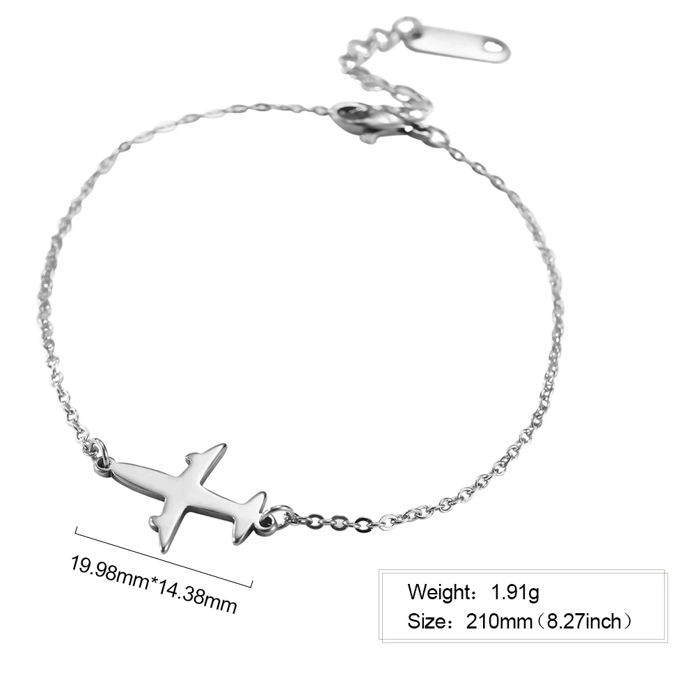 Skyrim Plane Charm Bracelet Stainless Steel Aircraft Airplane Adjustable Chain Link Bracelets Pulsera Jewelry Gift for Women - Image 6