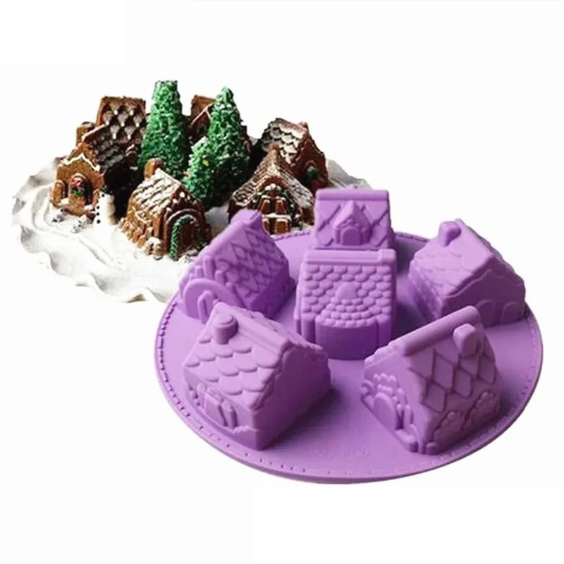 

Silicone House Soap Baking Mould 3D Mold Cake Christmas Chocolate Jelly Ice Tray