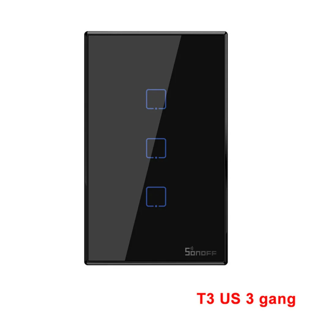 Интеллектуальный выключатель света SONOFF T3US1C-TX 1/2/3 RF Дистанционное управление Wi-Fi панель переключения Совместимость с Alexa Google Home US Стандартный