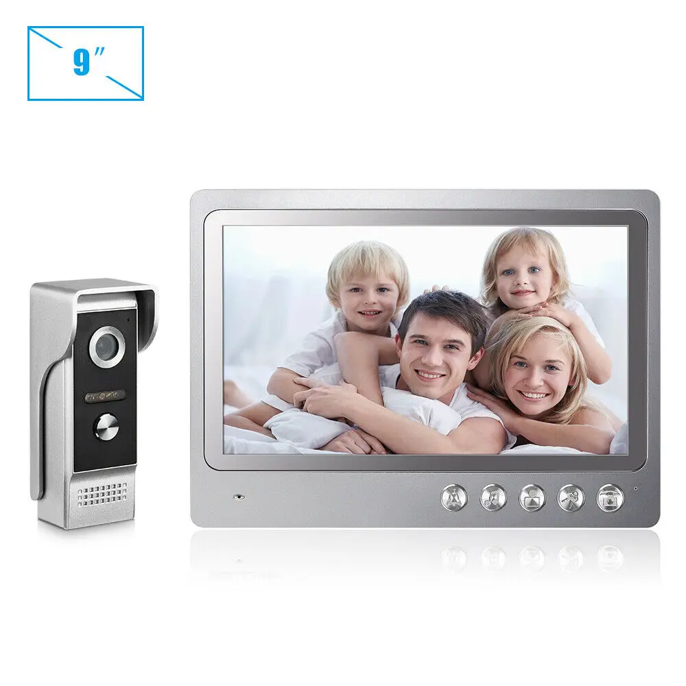 

9 inch Wired Video Door Phone Home Intercom System Video Doorbell Home Security kit Free Shipping