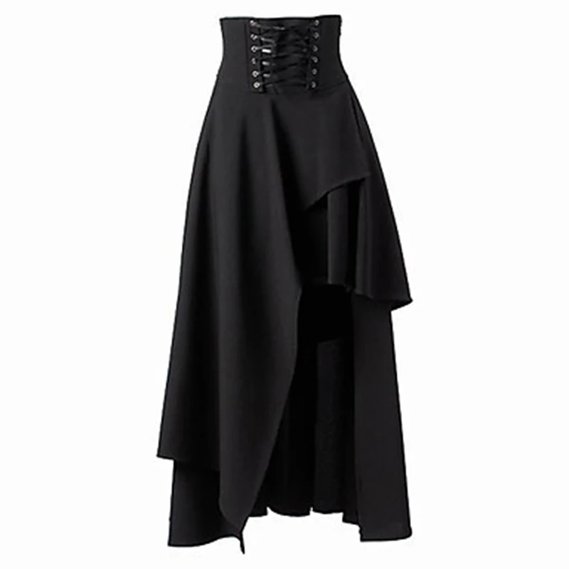 Women skirts Gothic Steampunk Costume Clothing Retro Vintage High Waist Long Maxi Skirts Ruffle Burlesque Skirts women