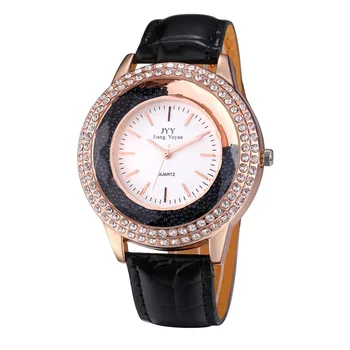 

2019 New Casual Fashion Women Watches Leather Diamond Rhinestone Bracelet Quartz Luxury Womens Watches Top Brand