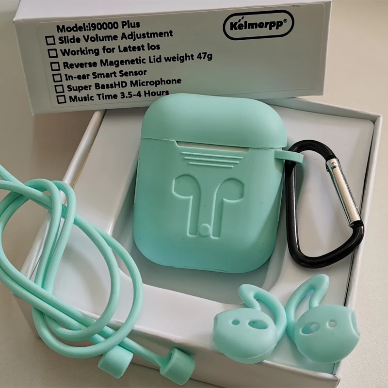 With Green Kits Наушники i90000 Plus TWS H1 с чипом Bluetooth 5,0, раздельные беспроводные наушники 8D, супер бас наушники PK i50000 i90000 TWS - Цвет: With Green Kits