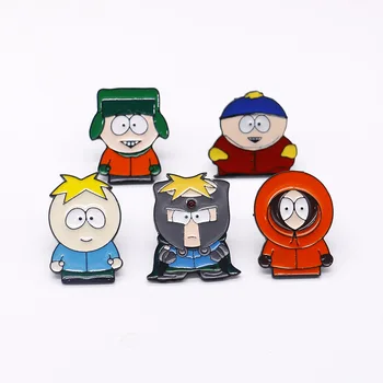 Cartoon South Park broszka metalowa emaliowana przypinka Pin plecak kapelusz przypinka do klapy mężczyźni kobiety biżuteria prezenty tanie i dobre opinie Disney CN (pochodzenie) Ze stopu aluminium BROSZKI Cyfra z0109 moda Unisex Klasyczny