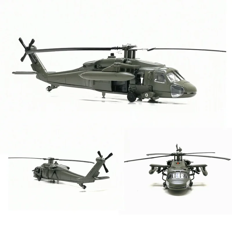 

Huayi Boxed America Black Hawk Helicopter Aviation Alloy Aircraft Model Children Emulate Toy Sound And Light
