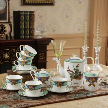 

Ceramic Coffee Mugs & Pot Set Breakfast Milk Coffee Cups With Tray Drinkware Sugar Can 15 Pieces Set Gift Box Wedding Gifts