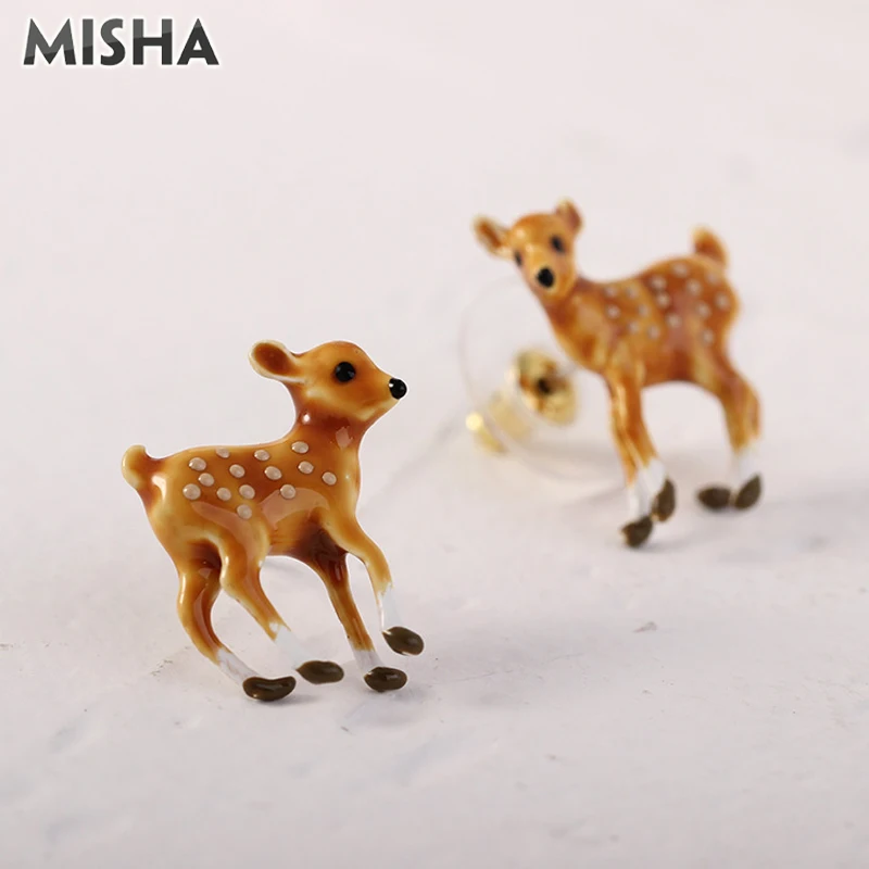 MISHA, милые Sika серьги-гвоздики для женщин, ручной работы, эмалированные Ювелирные серьги для женщин и девушек, вечерние, свадебные, подарки на день рождения