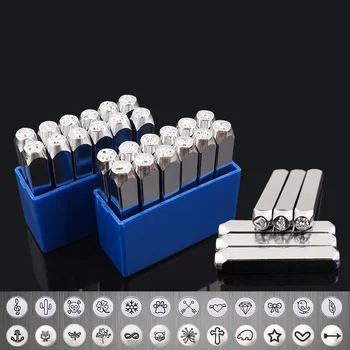 

1-12Pcs 55#Steel Metal Leather LOGO Staming Seal Suit Design Embossing Printing Tool Graphics Pattern Stamp Punch 2019NEW DIY