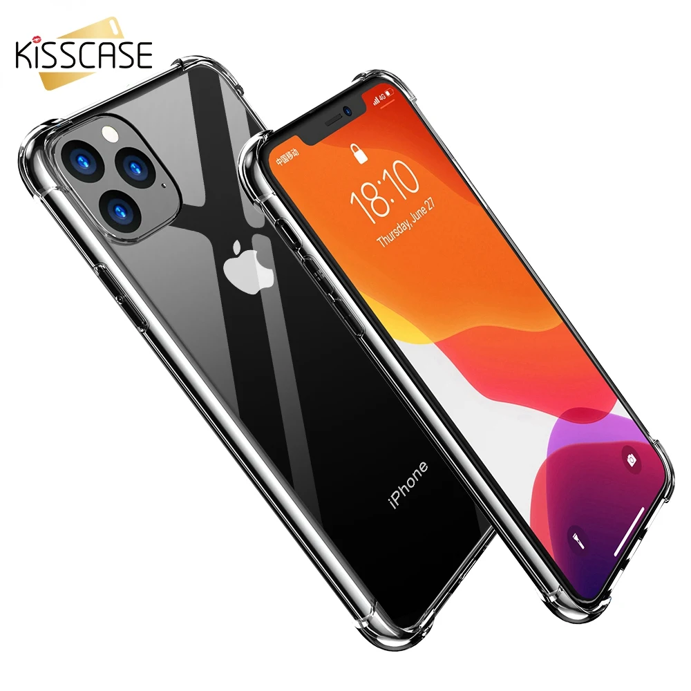 KISS чехол для телефона iPhone 11 X XR XS Pro Max противоударный 7 8 6 6s Plus Мягкий ТПУ Прозрачный