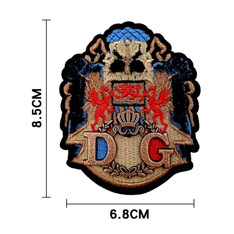 GUGUTREE вышитая металлическая нашивка beetle Crown Tiger lion нашивки с изображением волка аппликация Одежда Куртка значок нашивки для одежды YC-38 - Цвет: 7