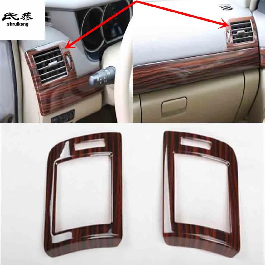

2pcs/lot ABS woode grain front both sides air conditioning outlet decoration cover for 2009-2012 Nissan SYLPHY sentra MK12