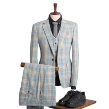 OIMGSuit traje para hombre, chaqueta coreana delgada para novio, novio, boda, negocios, informal, ropa formal profesional, traje pequeño para hombre